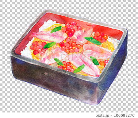 重箱のちらし寿司 お寿司 水彩イラスト 重箱のちらし寿司 お寿司 水彩イラスト 106095270