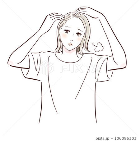 薄毛で悩むミドル世代の女性 薄毛で悩むミドル世代の女性 106096303