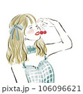 さくらんぼを持っている女性イラスト さくらんぼを持っている女性イラスト 106096621