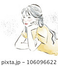 頬杖をつく女性イラスト 頬杖をつく女性イラスト 106096622