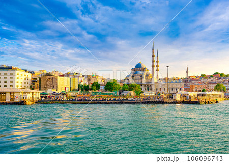 Beautiful and magnificent views of Istanbul in from the Bosphorus. 106096743