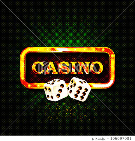Casino gold text on retro red board vector banner Casino gold text on retro red board vector banner 106097081