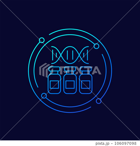 Gene therapy drugs icon, linear design 106097098
