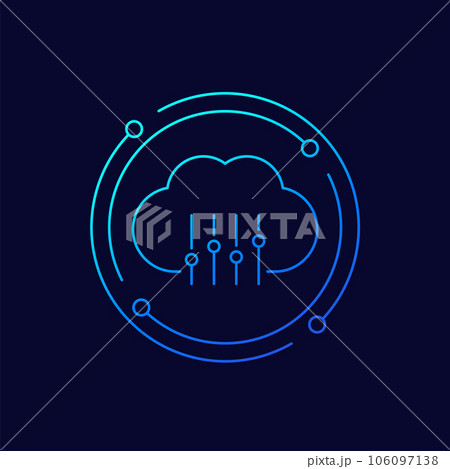Cloud settings icon, linear design Cloud settings icon, linear design 106097138