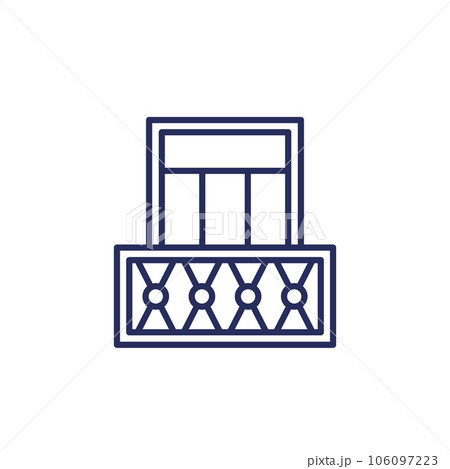 balcony, terrace line icon on white 106097223