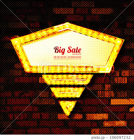 Retro light sign. Vintage style banner. 106097232