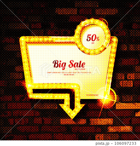 Retro light sign. Vintage style banner. 106097233