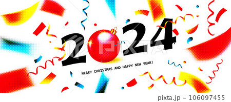HAPPY NEW YEAR 2024 card vector 106097455