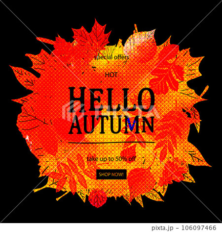 Fall sale card design 106097466