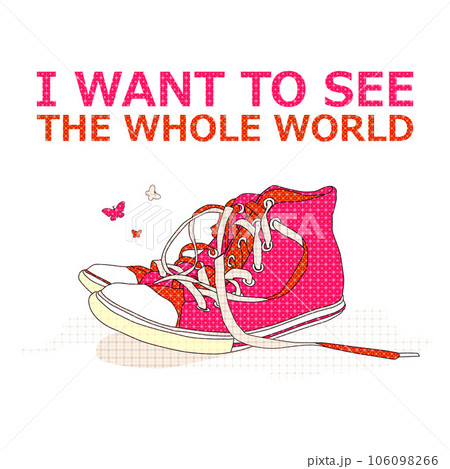Sneakers with flowers vector sketch drawing Sneakers with flowers vector sketch drawing 106098266