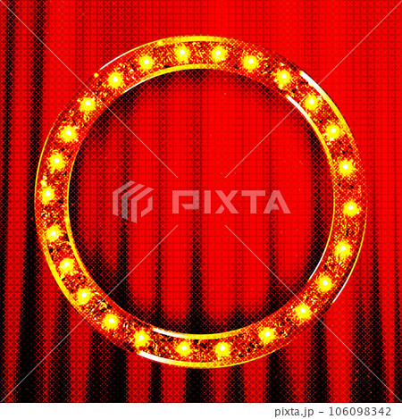Round retro frame with light bulbs. vector illustration Round retro frame with light bulbs. vector illustration 106098342