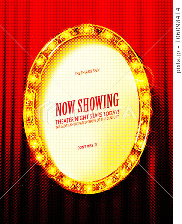 Realistic isolated rel lightbox marquee oval frame 106098414