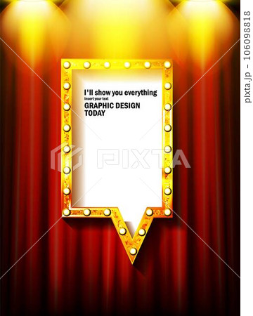 Shining isolated retro bulb light frame 106098818