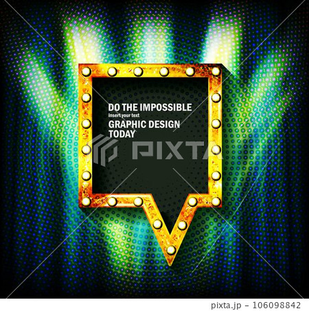 Shining isolated retro bulb light frame 106098842