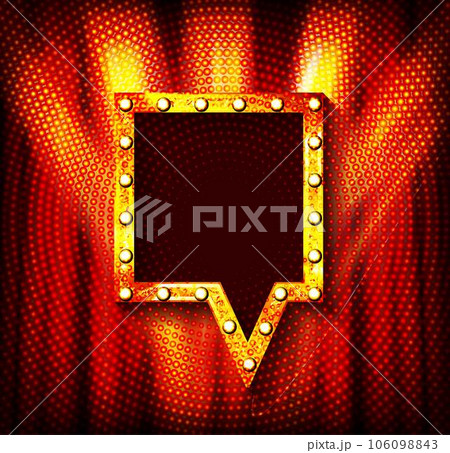 Shining isolated retro bulb light frame 106098843