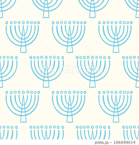 Menorah Seamless Pattern Hanukkah Background Print 106099014