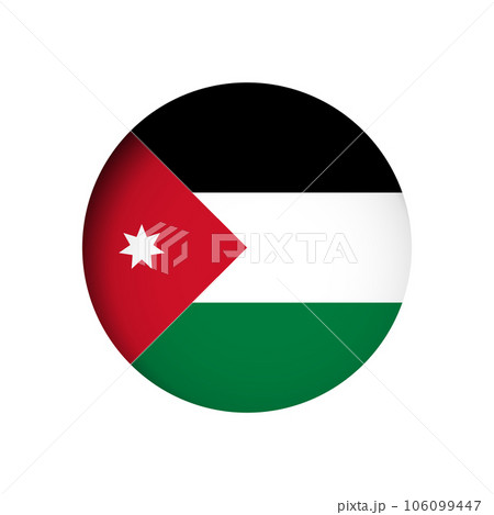 Jordan flag - behind the cut circle paper hole with inner shadow. 106099447