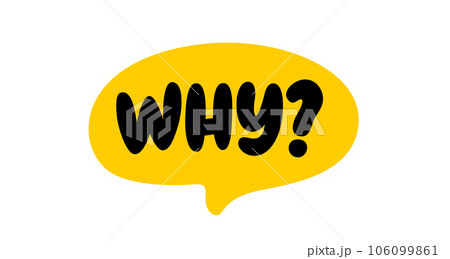 WHY question word speech bubble. Why text. Vector word illustration. Why word for learning English 106099861