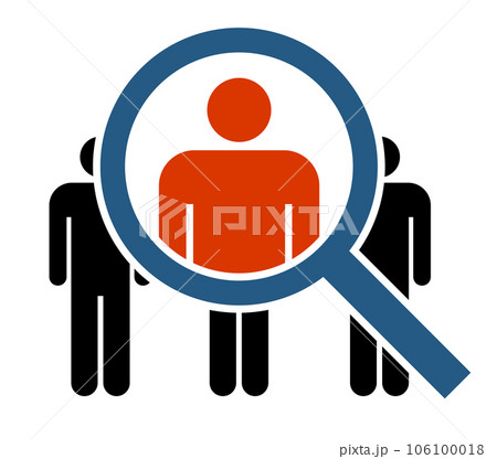 虫眼鏡と人物のアイコン素材 応募者と採用 虫眼鏡と人物のアイコン素材 応募者と採用 106100018