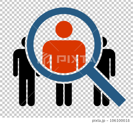虫眼鏡と人物のアイコン素材 応募者と採用 虫眼鏡と人物のアイコン素材 応募者と採用 106100018