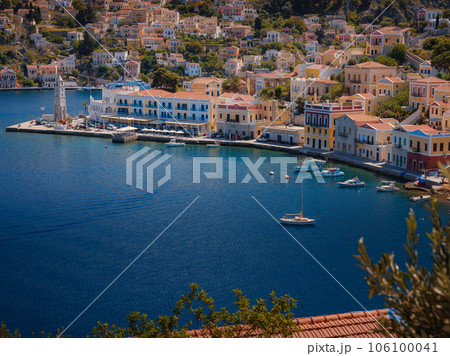 Symi Island, Greece islands holidays from Rhodos in Aegean Sea. Symi Island, Greece islands holidays from Rhodos in Aegean Sea. 106100041