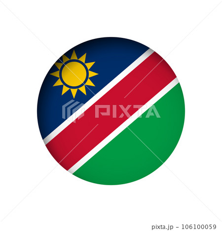 Namibia flag - behind the cut circle paper hole with inner shadow. Namibia flag - behind the cut circle paper hole with inner shadow. 106100059