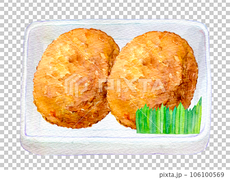 水彩插圖、手繪插圖、配菜櫃檯上的肉排 水彩插圖、手繪插圖、配菜櫃檯上的肉排 106100569