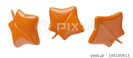 3d red maple leaves in different positions toy plastic autumn three dimensional decorative objects 106100613