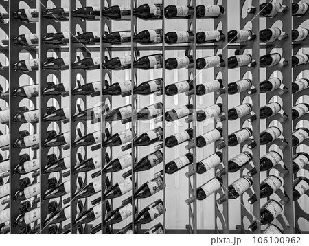 wine bottles on shelf display at the restaurant wine bottles on shelf display at the restaurant 106100962