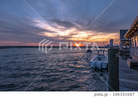 beautiful sunset in virginia beach vchesapeak bay 106101087