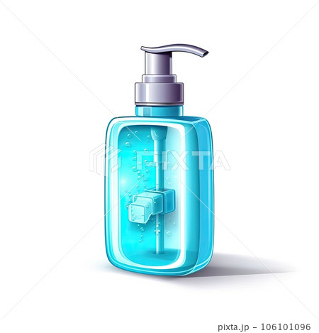 Hand sanitizer 3d illustration - Generative AI. 106101096