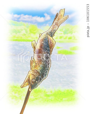 清流と鮎の塩焼き_風景ぼかし 清流と鮎の塩焼き_風景ぼかし 106101553