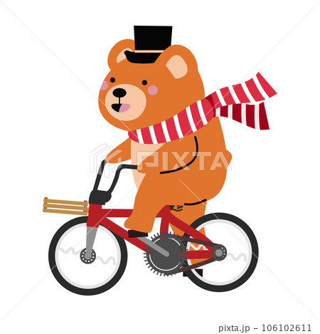 bear riding a bicycle  vector 106102611