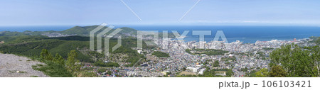小樽天狗山から見た小樽のパノラマ風景 小樽天狗山から見た小樽のパノラマ風景 106103421