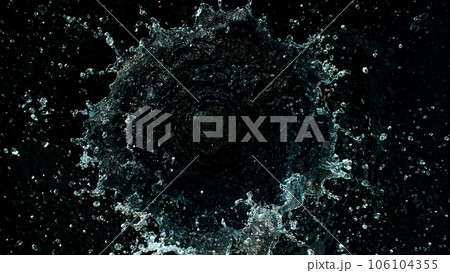 Freeze Motion of Rotating Water in Twister Shape. Filmed on High Speed Cinema Camera, 1000 fps. 106104355