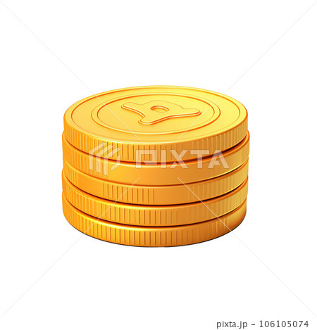 3D stack of coin business on transparent background  106105074