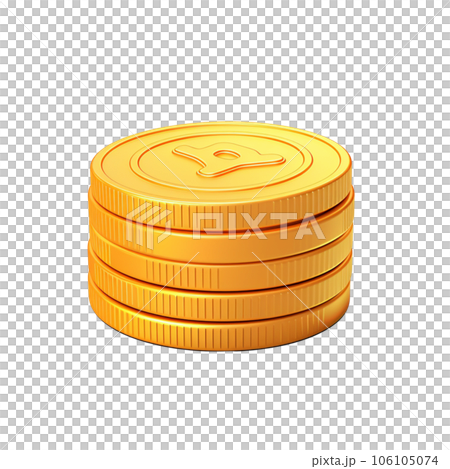 3D stack of coin business on transparent background  106105074