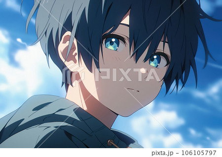 男の子と夏空のイラスト素材 [106105797] - PIXTA