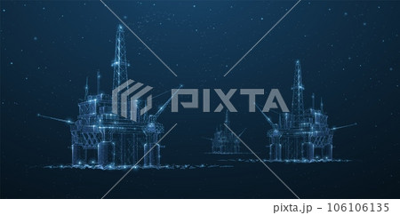 Oil rigs. Abstract 3d floating rig platforms...のイラスト素材 [106106135] - PIXTA