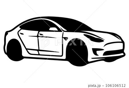 Electric vehicle car Vector icon Outline, Car vector outline drawing 106106512
