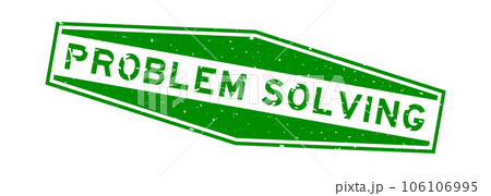 Grunge green problem solving word hexagon rubber seal stamp on white background Grunge green problem solving word hexagon rubber seal stamp on white background 106106995