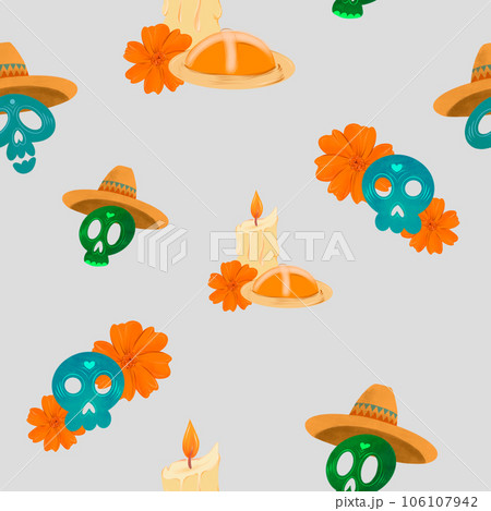 Dia de los Muertos seamless pattern 106107942