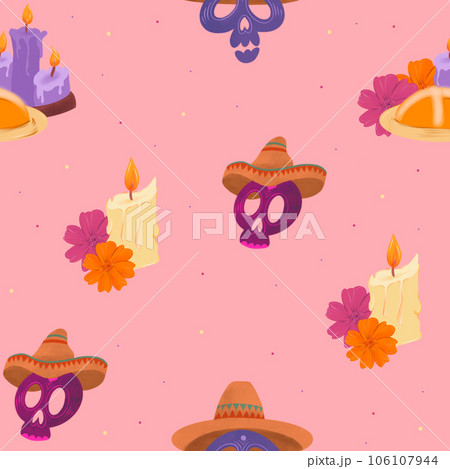 Dia de los Muertos seamless pattern Dia de los Muertos seamless pattern 106107944