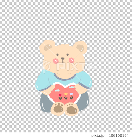 Cute cartoon pastel doodle hand draw bear 106108194