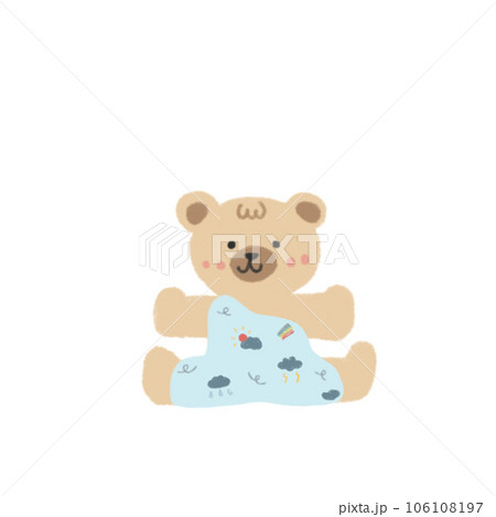 Cute cartoon pastel doodle hand draw bear 106108197