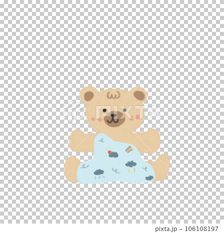 Cute cartoon pastel doodle hand draw bear 106108197