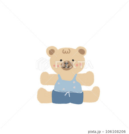 Cute cartoon pastel doodle hand draw bear 106108206