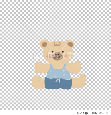 Cute cartoon pastel doodle hand draw bear 106108206