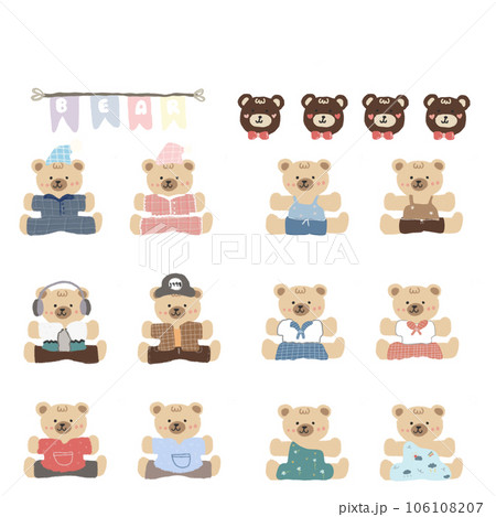 Cute cartoon pastel doodle hand draw bear 106108207
