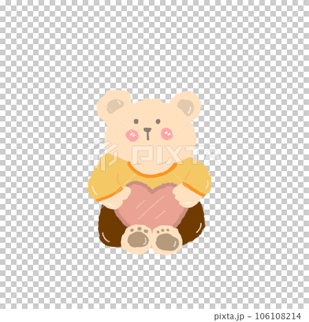Cute cartoon pastel doodle hand draw bear 106108214
